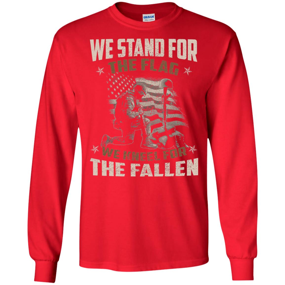 Veteran T-shirt We Stand For The Flag, We Kneel For The Fallen Red