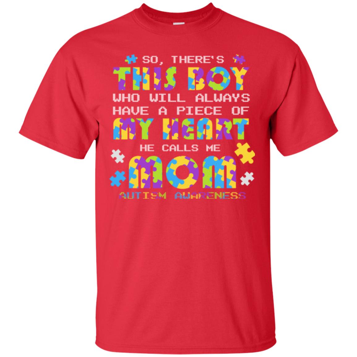 He Calls Me Mom Autism Awareness Gift Shirt For Mom Red