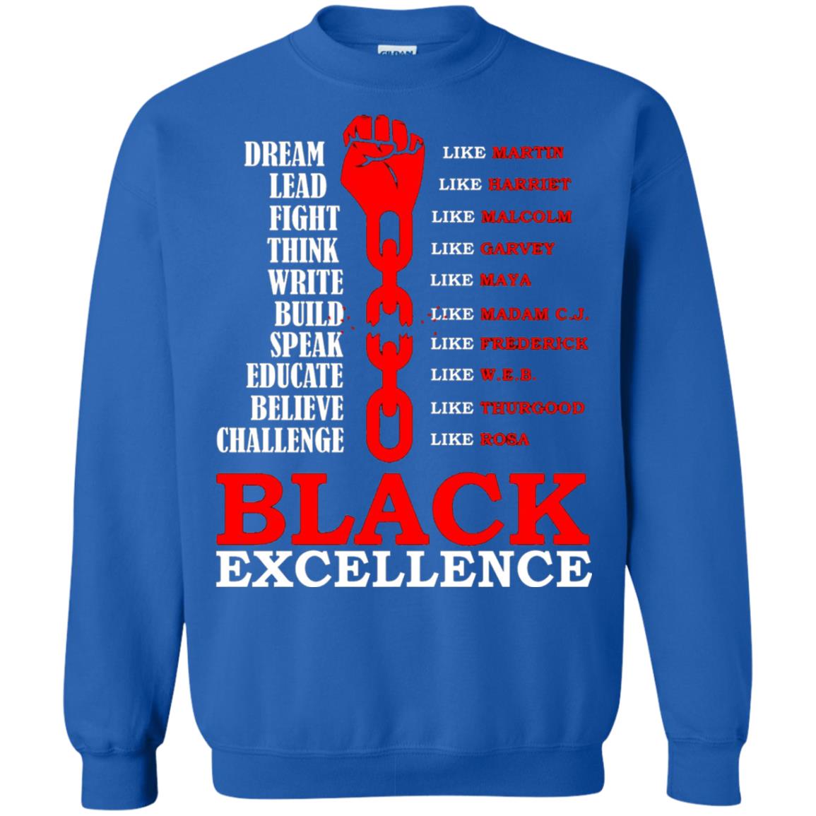 Black Excellence Black Af Proud African American T-shirt Royal