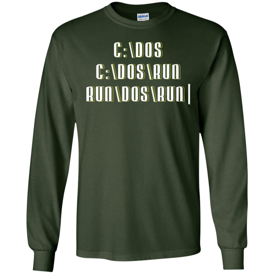 Programmer T-shirt Run Dos Run Forest Green