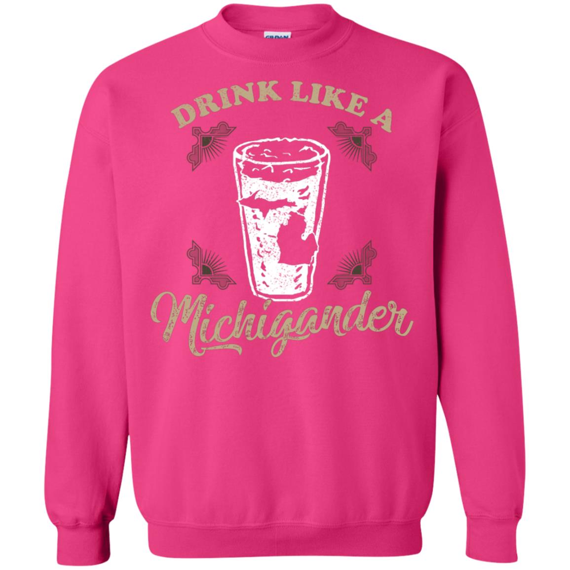 Drink Like Michigander Shirt Heliconia