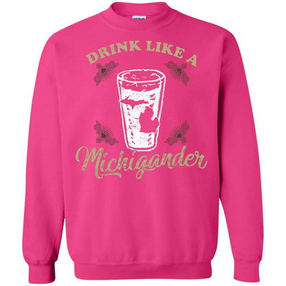 Drink Like Michigander Shirt Heliconia