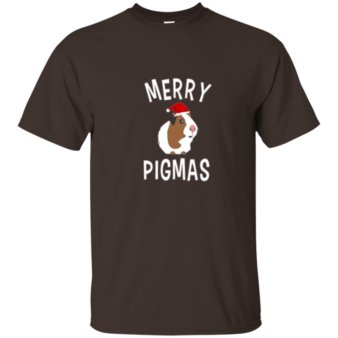 Guinea Pig Lover T-shirt Merry Christmas Pigmas Dark Chocolate