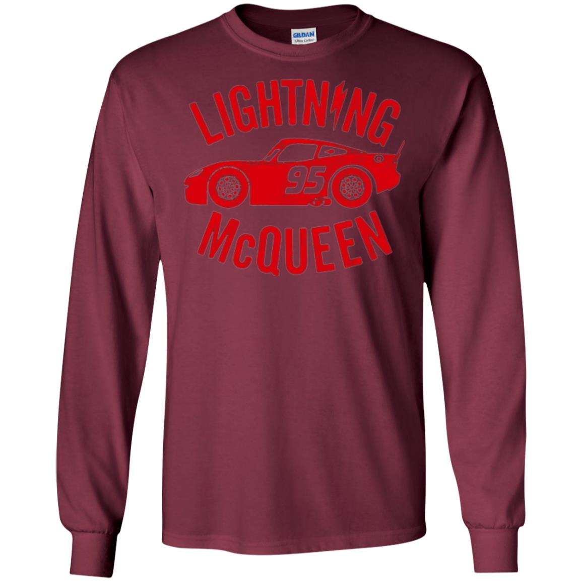 Pixar Cars Lightning 95 Mcqueen Vintage Graphic T-shirt Maroon