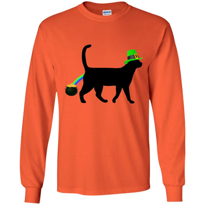 Cat Leprechaun Funny Cat Saint Patrick_s Day T-shirt Orange