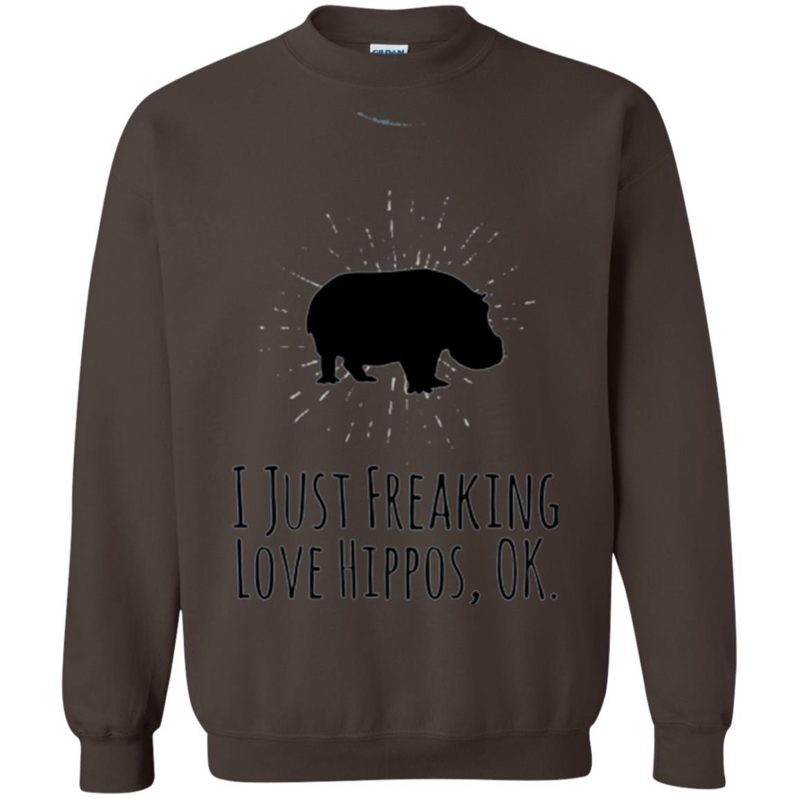 Hippo Lover T-shirt I Just Freaking Love Hippos Ok Dark Chocolate