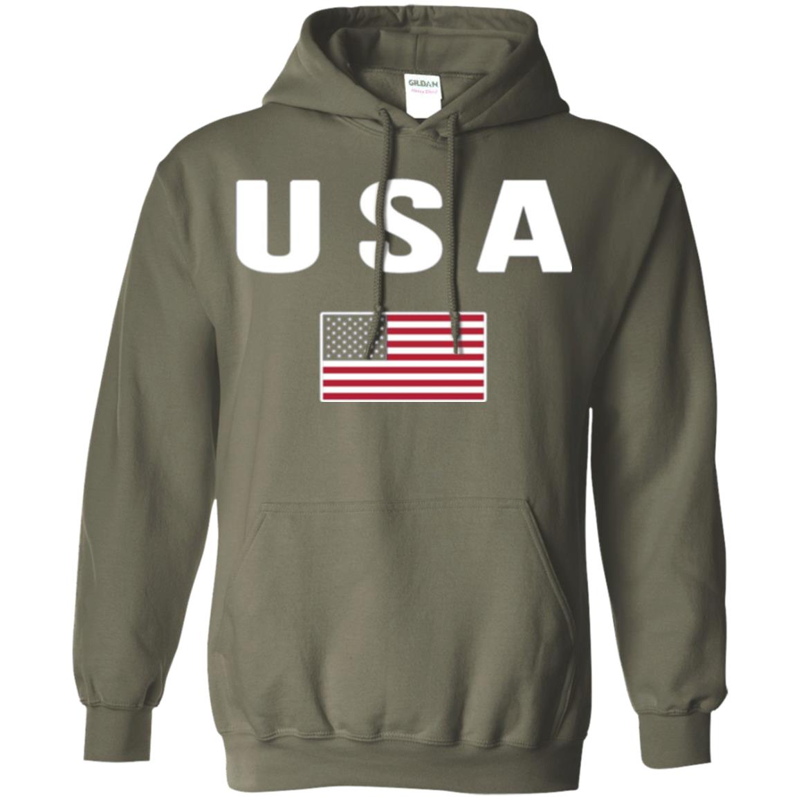 American Flag Us America United States T-shirt Military Green
