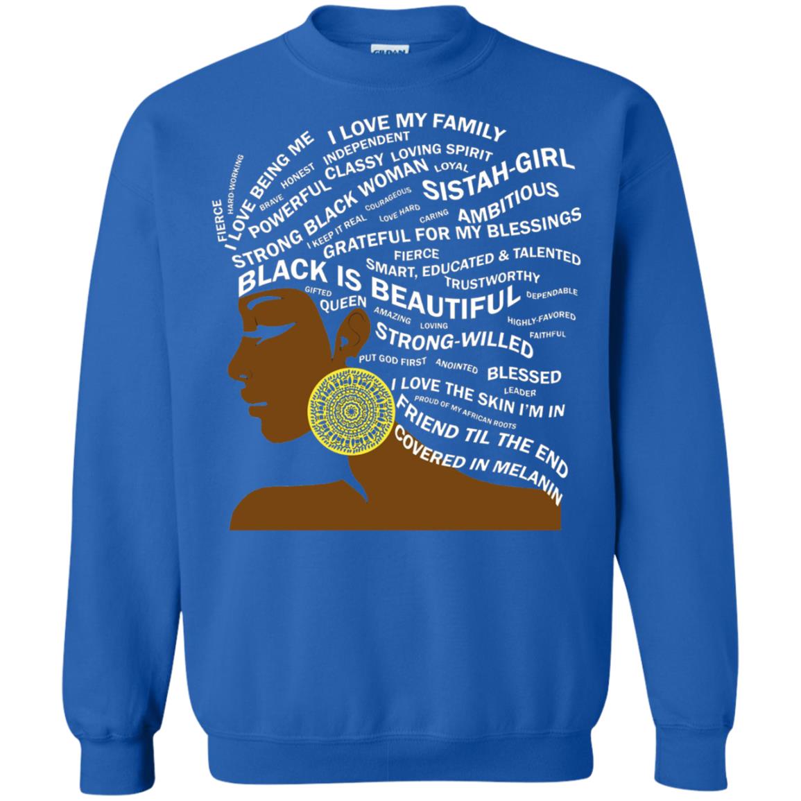 Black Is Beautiful Black History Month Word Art T-shirt Royal