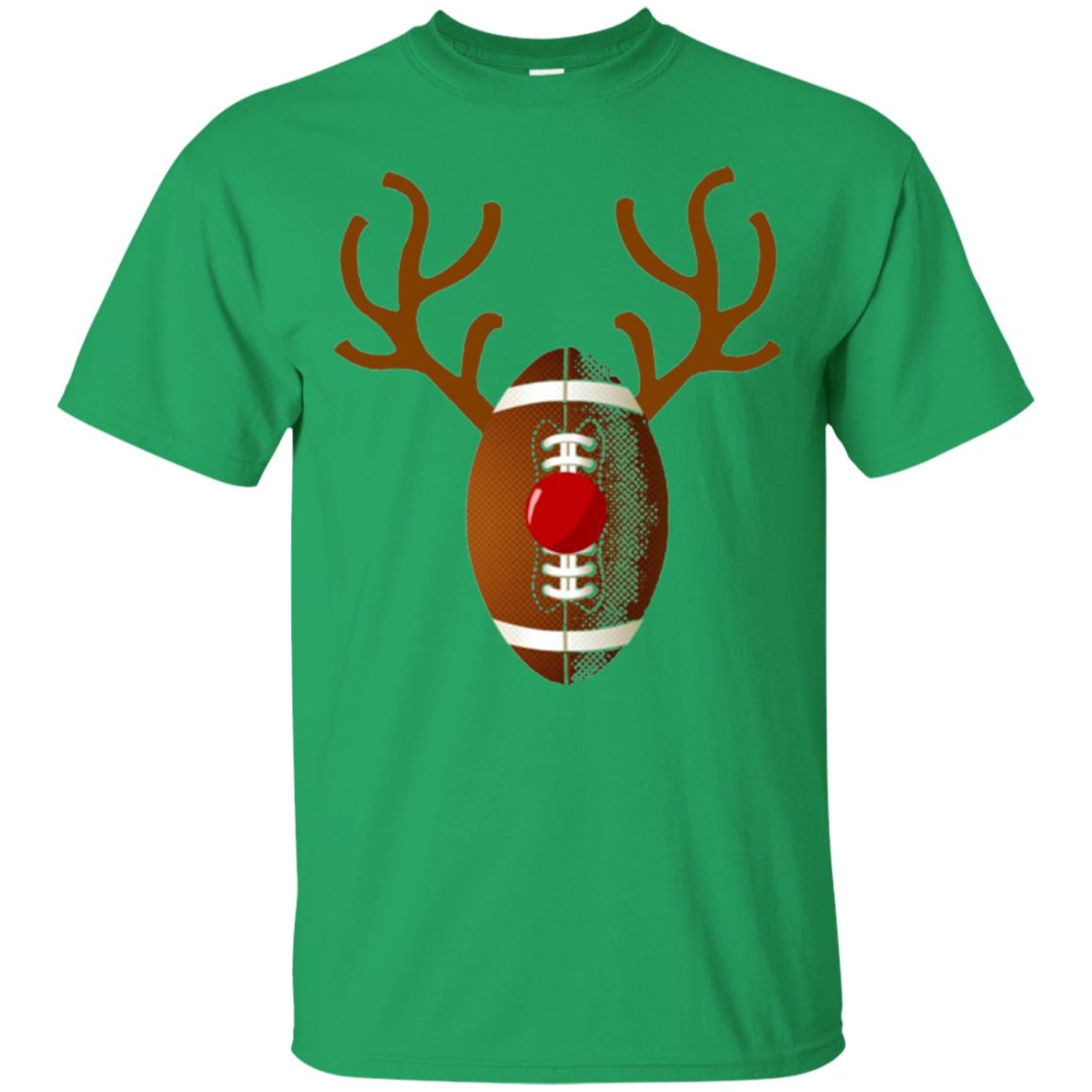 Reindeer Football Christmas T-shirt Irish Green