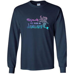 Mermaids Are Born In January Birthday T-shirt