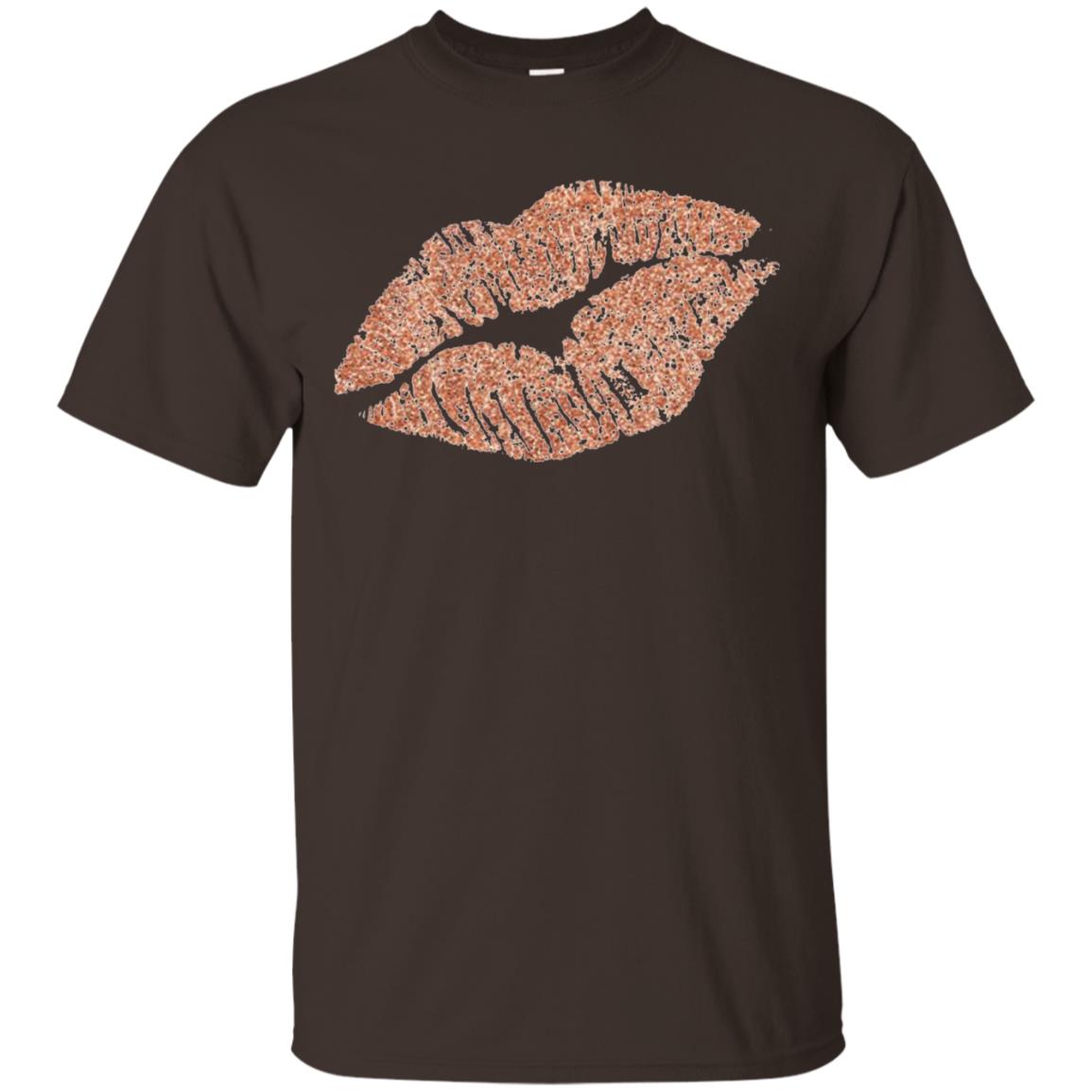 Rose Gold Lipstick Kiss Shirt Dark Chocolate