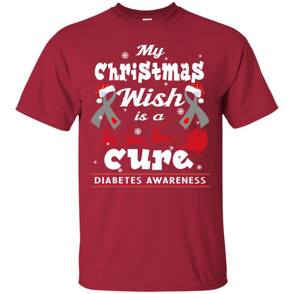 My Christmas Wish Is A Cure Diabetes Awareness X-mas Gift Shirt Cardinal
