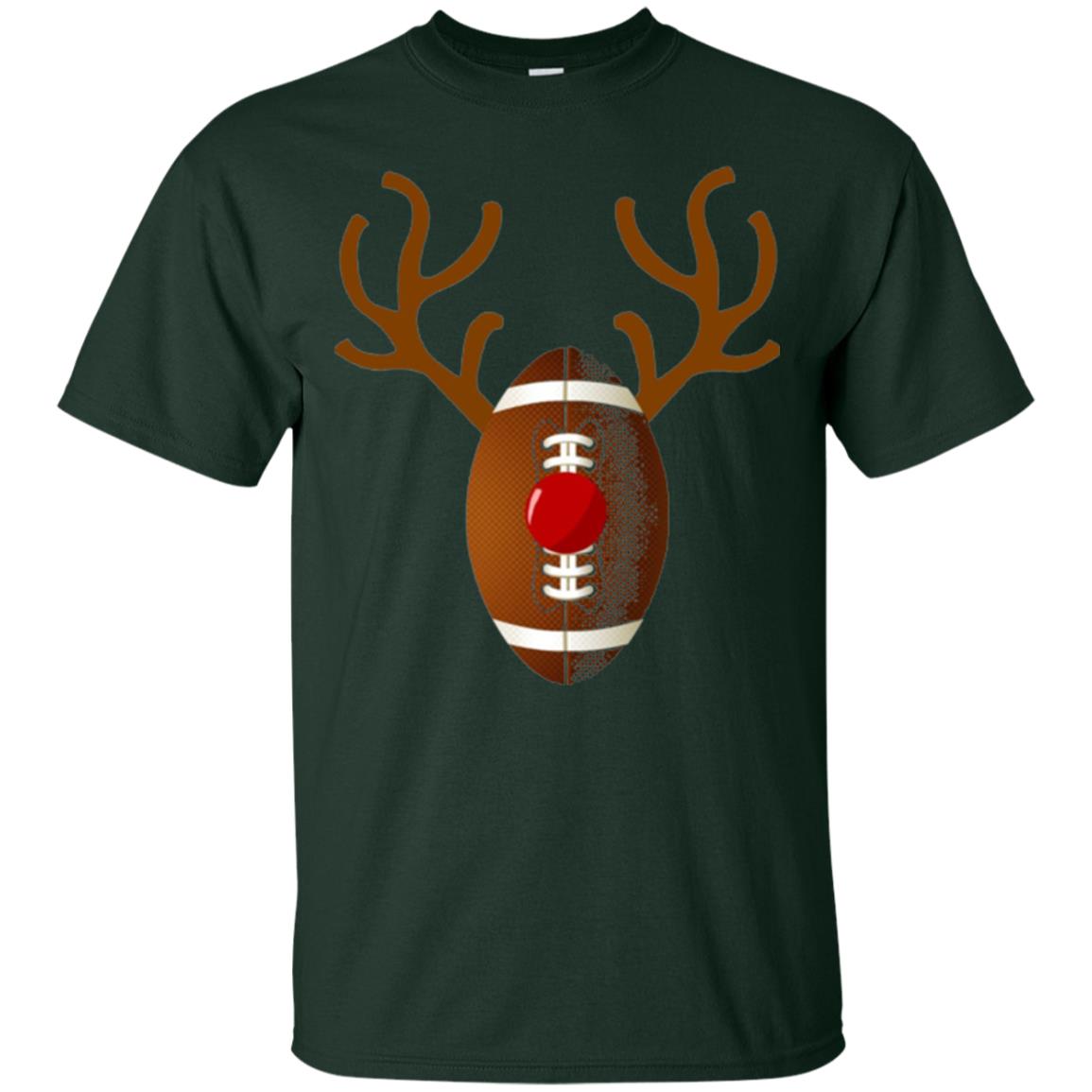 Reindeer Football Christmas T-shirt Forest Green