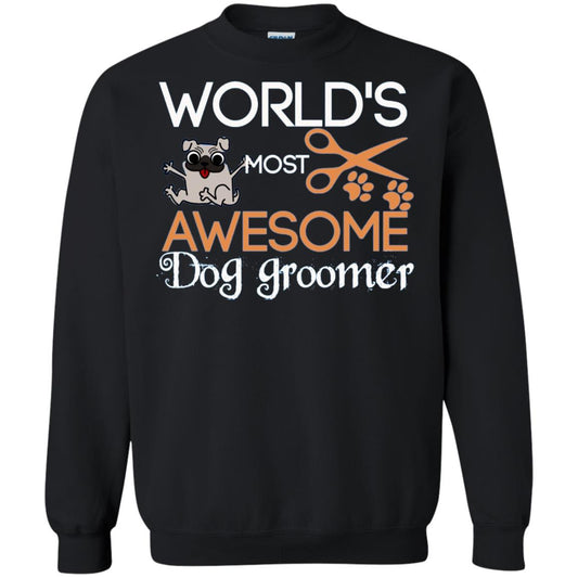 Dogs Lover Shirt World's Most Awesome Dog Groomer Black
