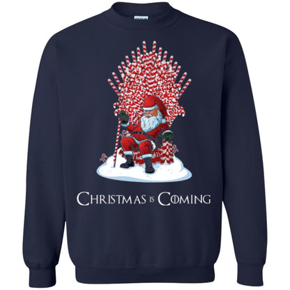 Christmas T-shirt Santa Candy Cane Throne Navy