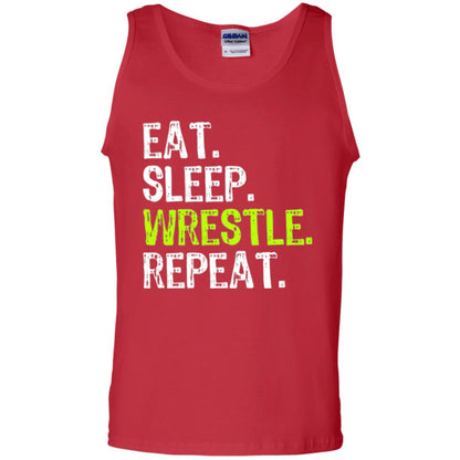 Wrestling T-shirt Eat Sleep Wrestle Repeat Red