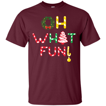 Christmas T-shirt Oh What Fun Maroon
