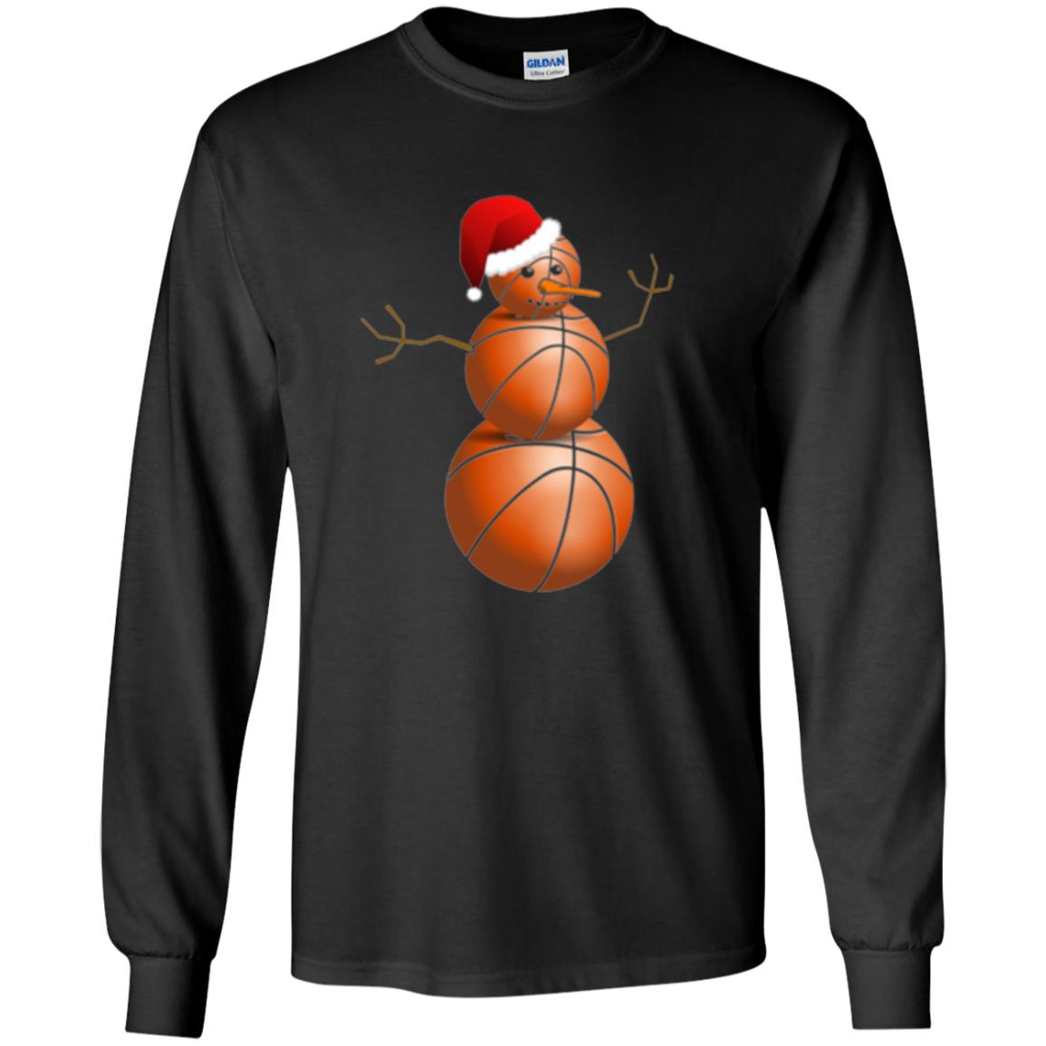 Christmas T-shirt Basketball Snowman Black