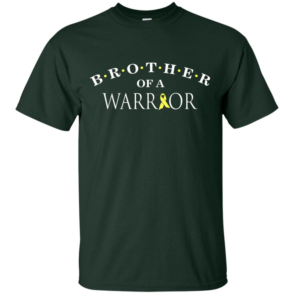 Brother Is A Warrior Childhood Cancer Awareness T-shirt Forest