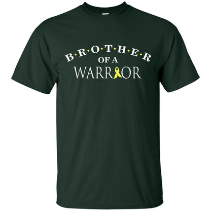 Brother Is A Warrior Childhood Cancer Awareness T-shirt Forest