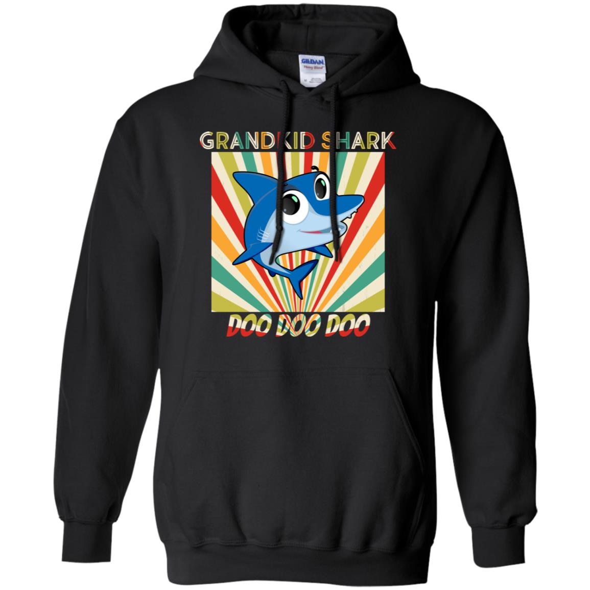 Grandkids Shark Doo Doo Doo Family Shark Gift Shirt Black