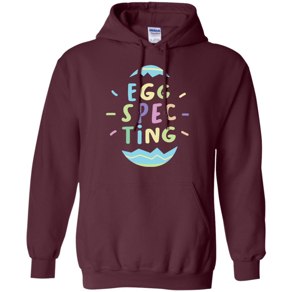 Eggspecting Funny Pregnancy Pregnant Easter Shirt Maroon
