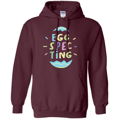 Eggspecting Funny Pregnancy Pregnant Easter Shirt Maroon