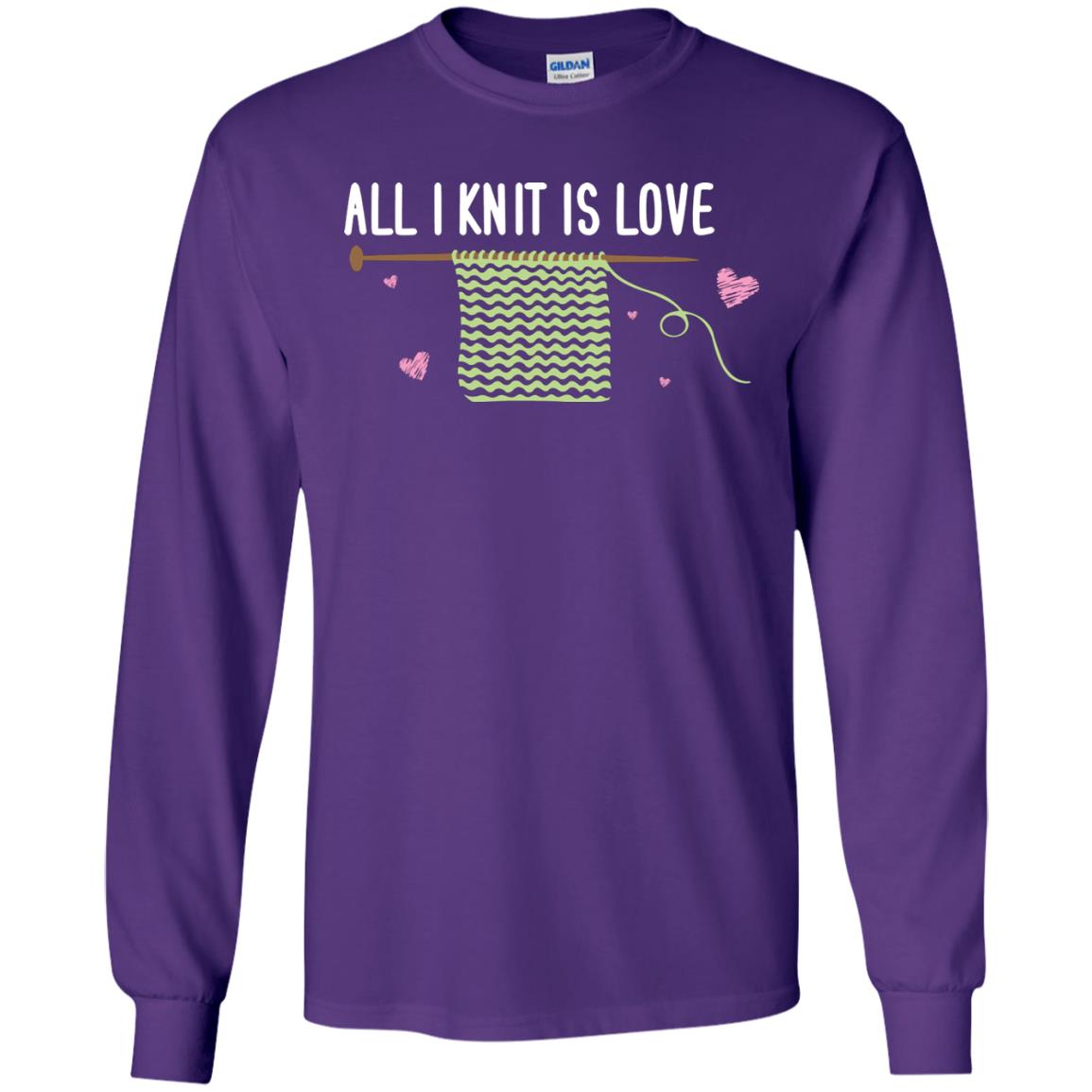 All I Knit Is Love Crocheting Lover Shirt Purple