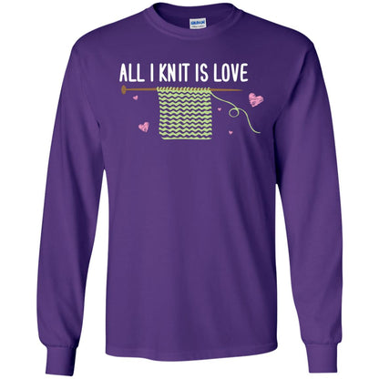 All I Knit Is Love Crocheting Lover Shirt Purple