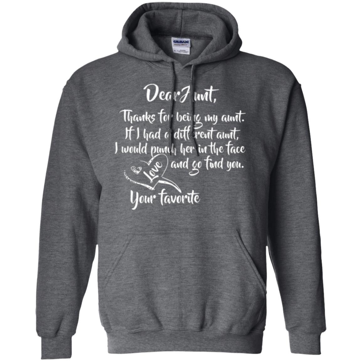 Family T-shirt Dear Aunt Thanks For Being My Aunt Dark Heather