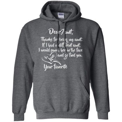 Family T-shirt Dear Aunt Thanks For Being My Aunt Dark Heather