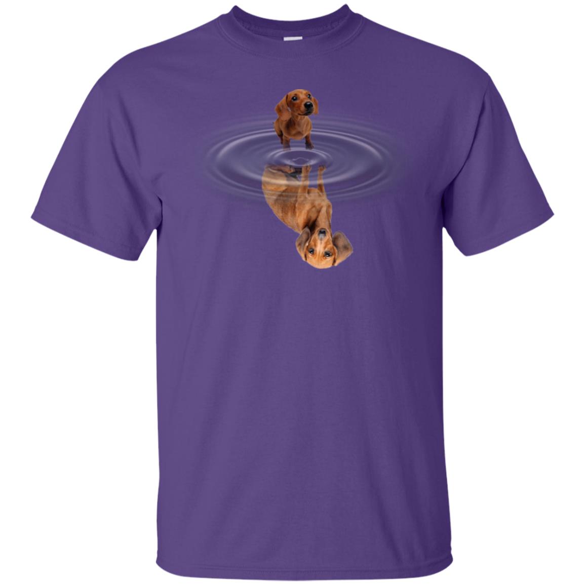 Little Dachshund And Big Shadow Shirt Purple
