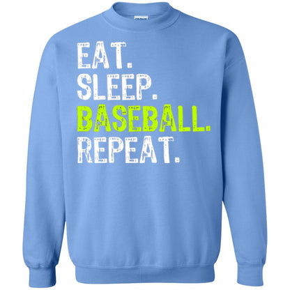 Baseball T-shirt Eat Sleep Baseball Repeat Carolina Blue