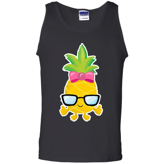 Funny Pineapple With Glasses For Girls Womens Shirt Black