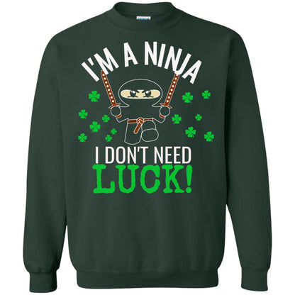 Ninja Luck Green St. Patrick_s Day T-shirt Forest Green