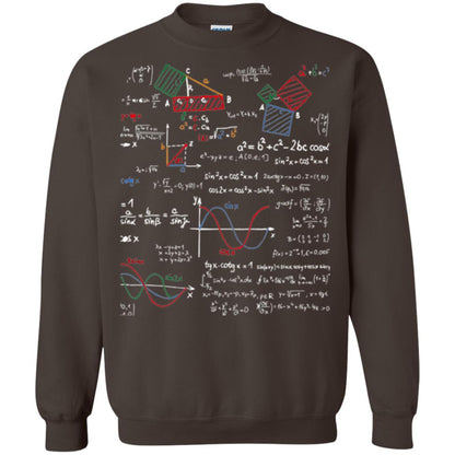 Math Lover T-shirt Formulas Cheat Sheet Dark Chocolate