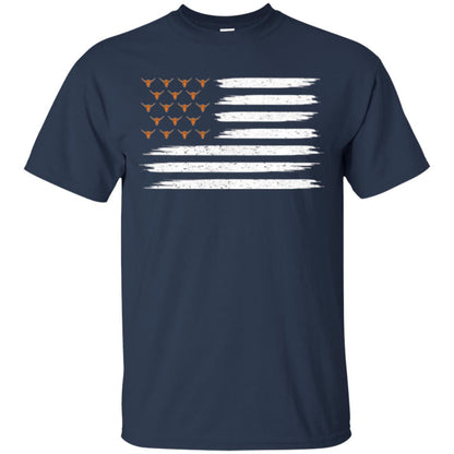 Vintage Texas United Longhorn Flag T-shirt Navy