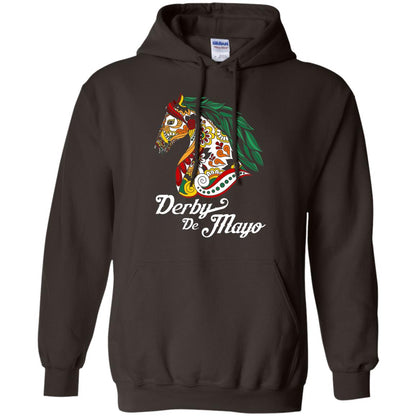 Derby Cinco De Mayo Floral Horse Race T-shirt Dark Chocolate