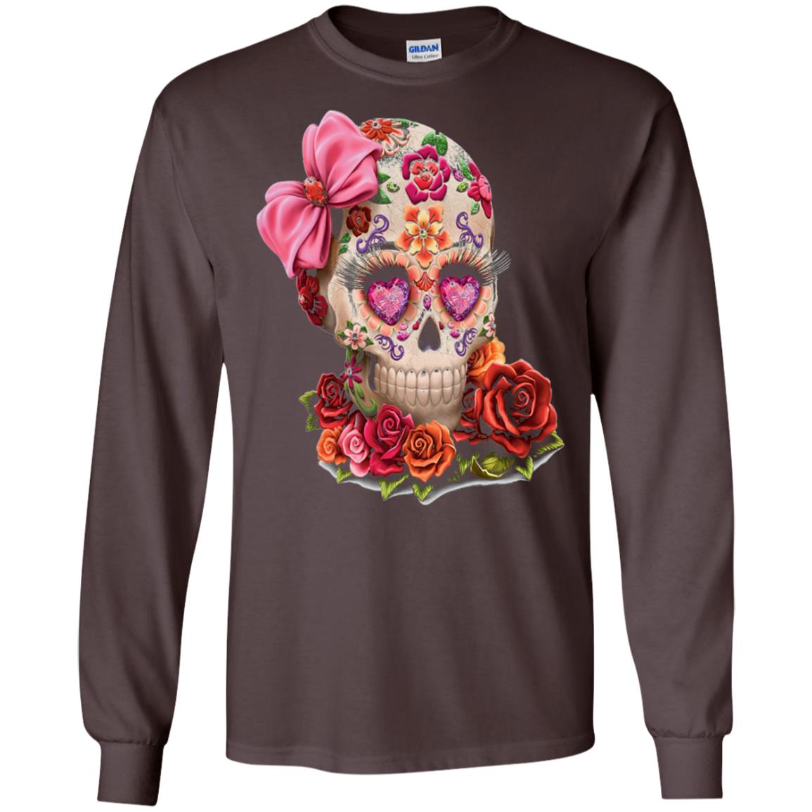 Cinco De Mayo Skull Women Flower Shirt Dark Chocolate