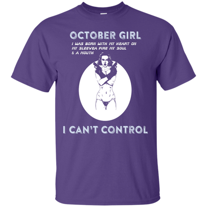 October Girl I Was Born With My Heart T-shirt Purple