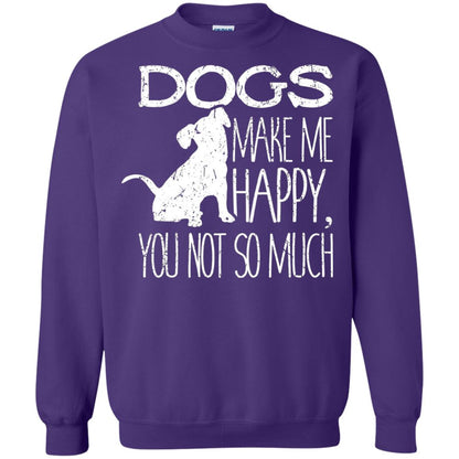Dogs Make Me Happy You Not So Much Puppy Lover T-shirt Purple