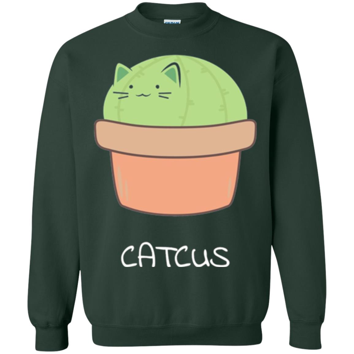 Cat Lovers T-shirt Catcus Forest Green