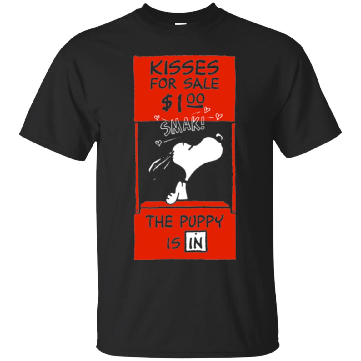 Peanuts Snoopy Kisses Valentines T-shirt Black