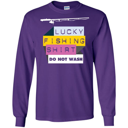 Fisherman T-shirt Lucky Fishing Shirt Do Not Wash Purple