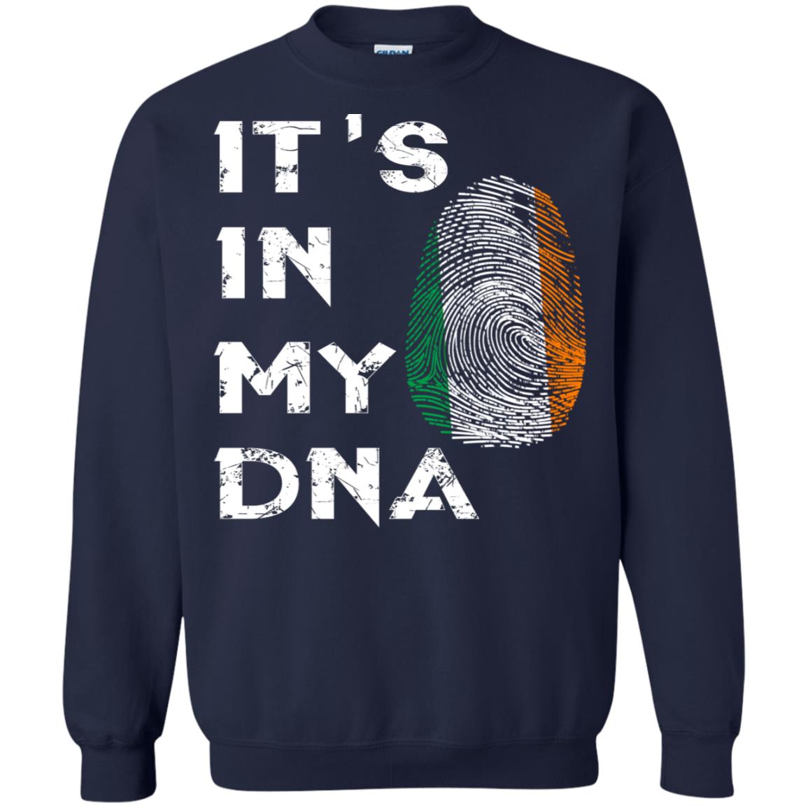 It's In My Dna Fingerprint Irish Ireland Gift Shirt Navy