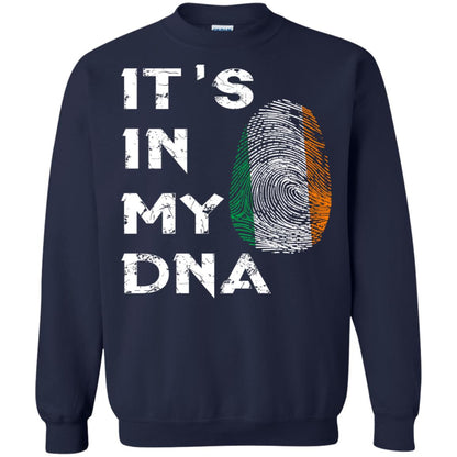 It's In My Dna Fingerprint Irish Ireland Gift Shirt Navy