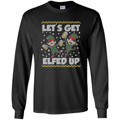 Christmas T-shirt Let_s Get Elfed Up Black