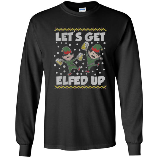 Christmas T-shirt Let_s Get Elfed Up Black