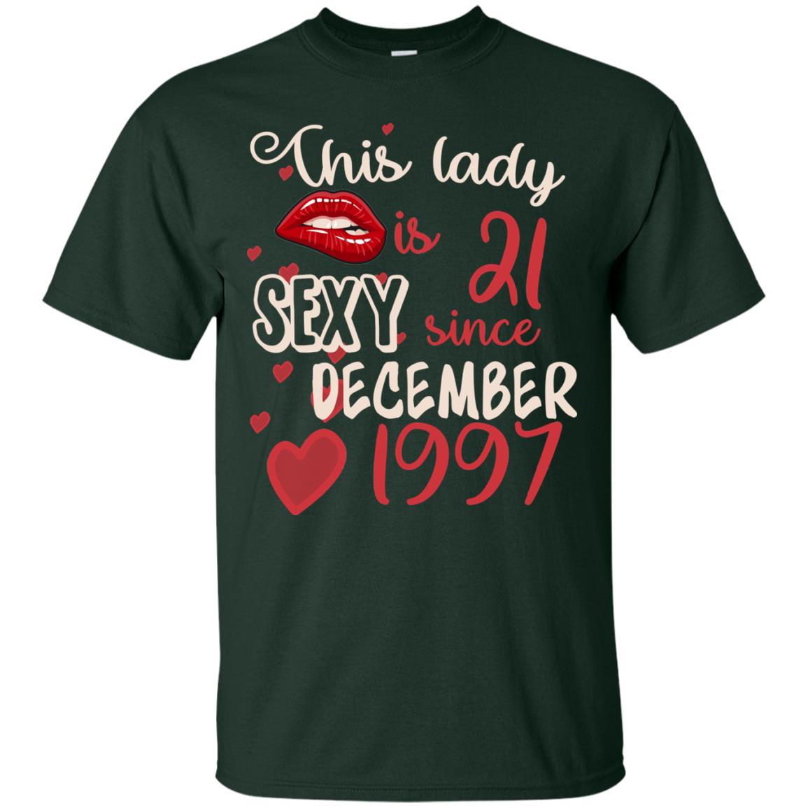 This Lady Is 21 Sexy Since December 1997 21st Birthday Shirt For December Womens Forest