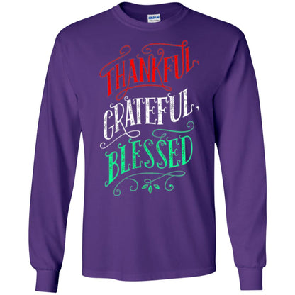 New Year T-shirt Grateful Thankful Blessed Purple